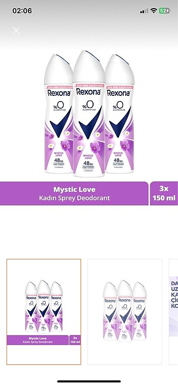 Rexona mystic love 3lü deodorant