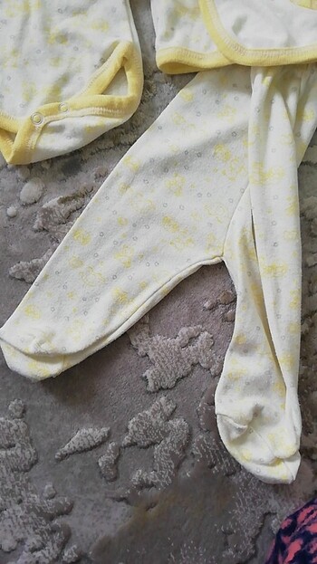 3 Ay Beden sarı Renk 0\3 ay bebek zıbın takımı 