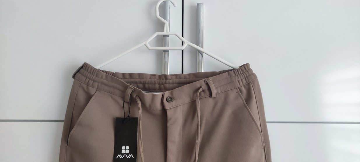 avva erkek Bej jogger örme Pantolon 1 beden büyüğü tercih edin - Görsel 4