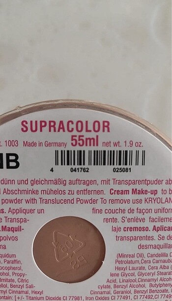 Beden Kryolan supracolor ivory, nb, elo rengi