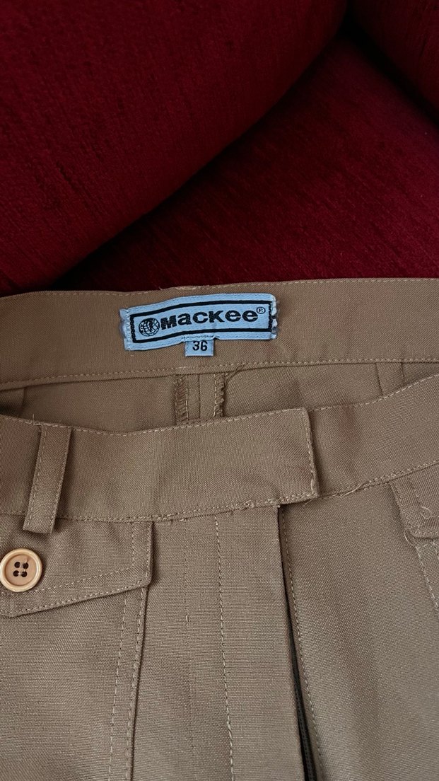 Düğmeli Turuncu Kadın Kumaş Pantolon - Görsel 2