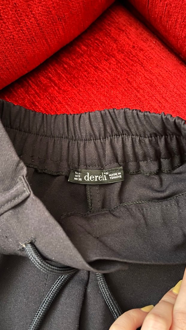 Düğmeli Lacivert Kadın Kumaş Pantolon - Görsel 2