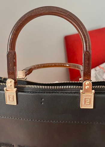 Fendi Roma Siyah Deri Kadın Çanta - Görsel 2