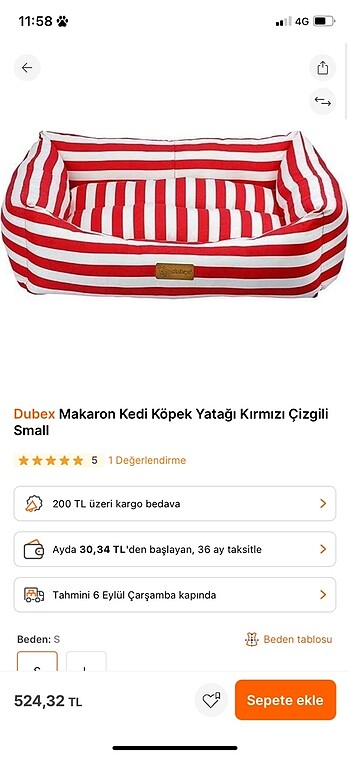 Dubex kedi - köpek yatağı