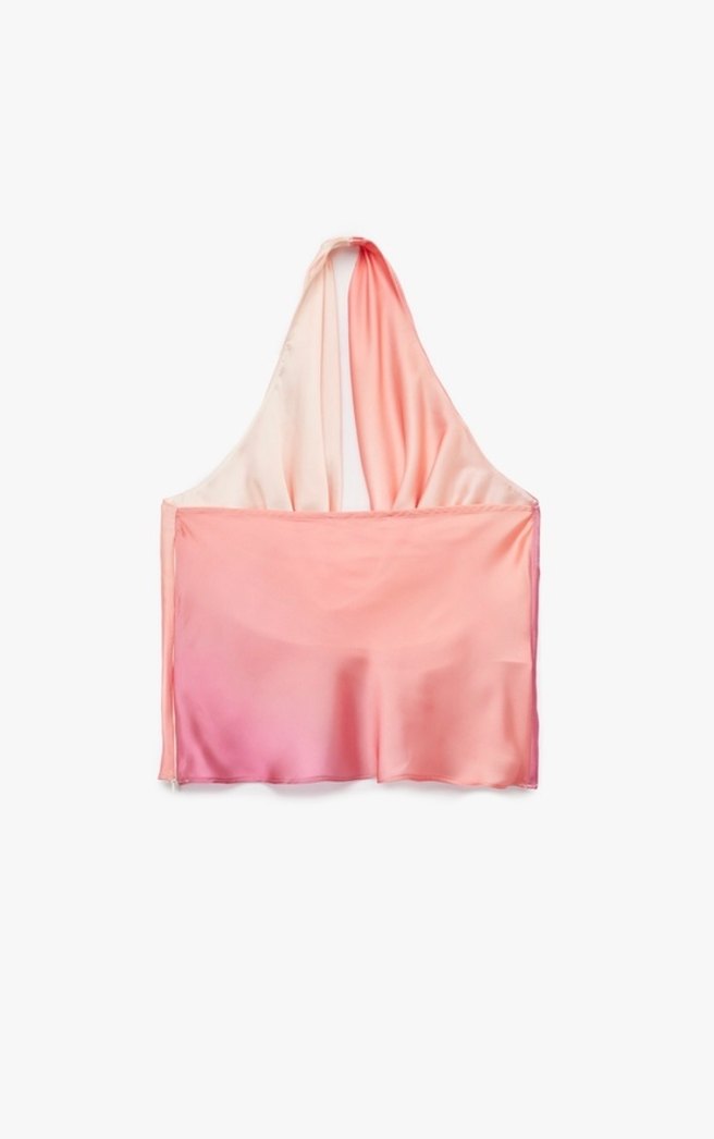 sırt dekolteli degaje saten bluz - Görsel 2