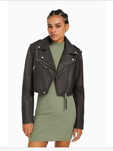 Bershka Crop deri ceket