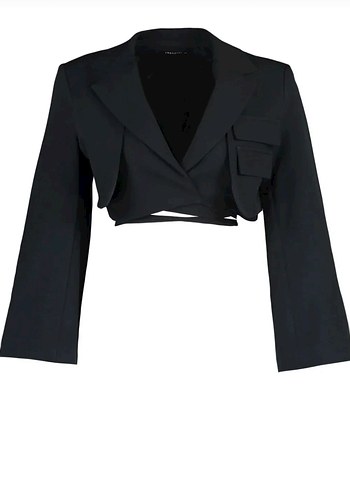 Diğer Siyah crop Blazer