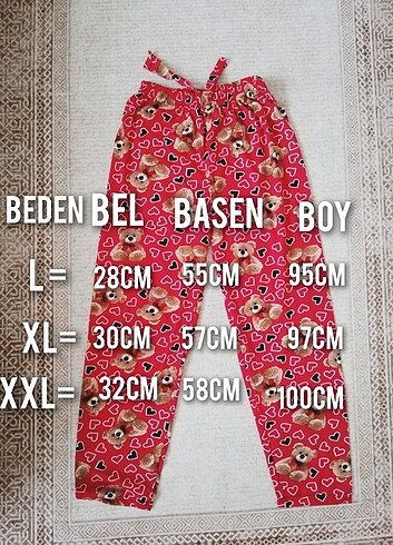 xxl Beden kırmızı Renk Bayan YAZLIK pijama altı L, XL, XXL 