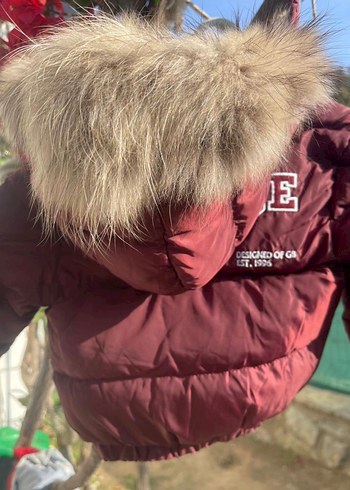 Bordo bebek Kürklü Mont - Görsel 4