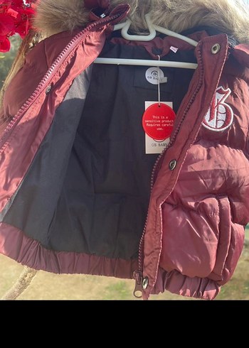 Bordo bebek Kürklü Mont - Görsel 3