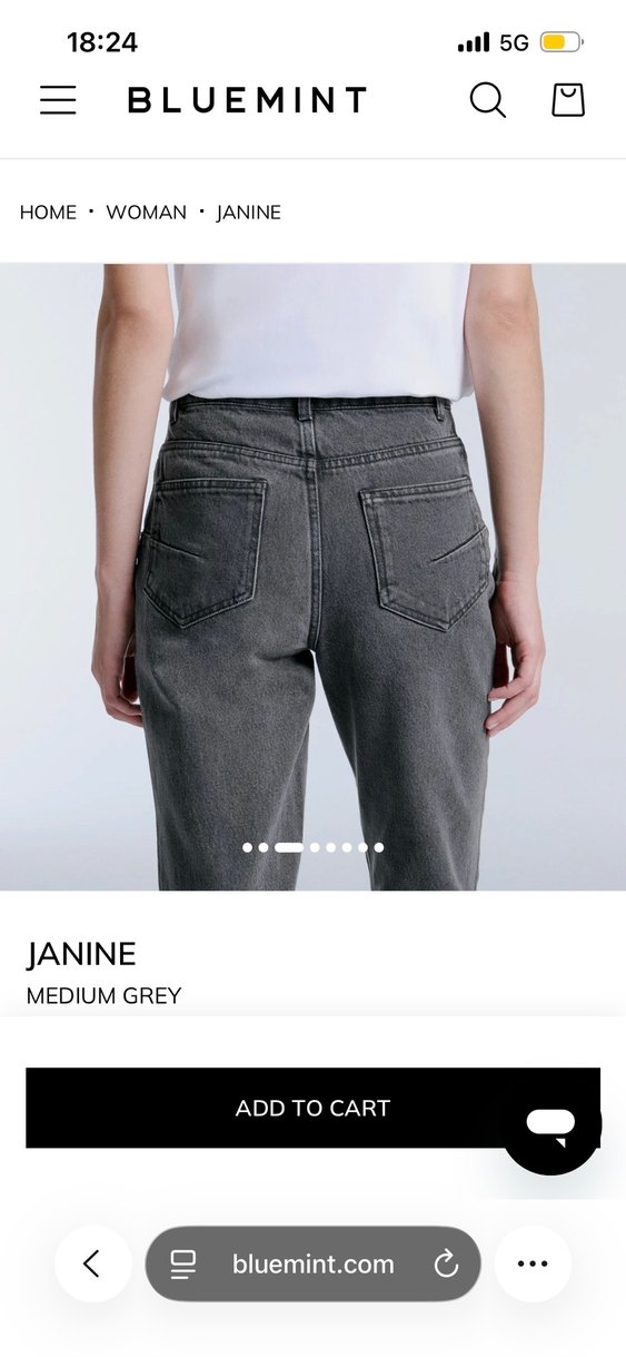 Bluemint Janine Orta Gri Düz Kesim Jean — görsel 2/6