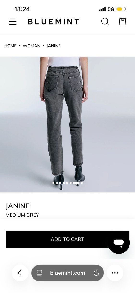 Bluemint Janine Orta Gri Düz Kesim Jean — görsel 4/6
