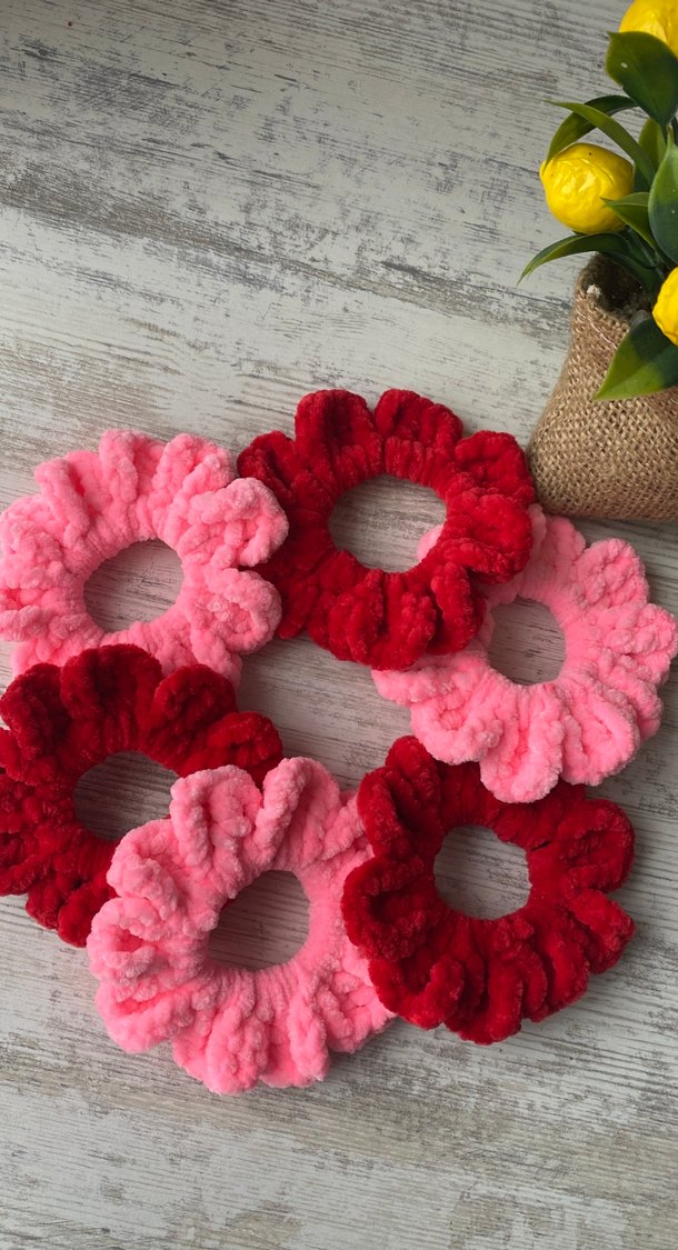 Kırmızı Fırfırlı Örgü Saç Tokası çift fiyatı - Görsel 2