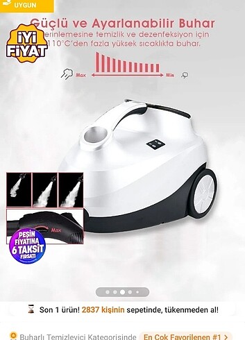 Pirantech buharlı temizlik makinesi