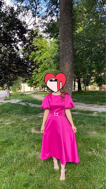 s Beden Pembe abiye elbise