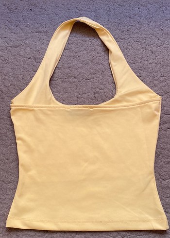Zara sarı halter yaka kadın Atlet
