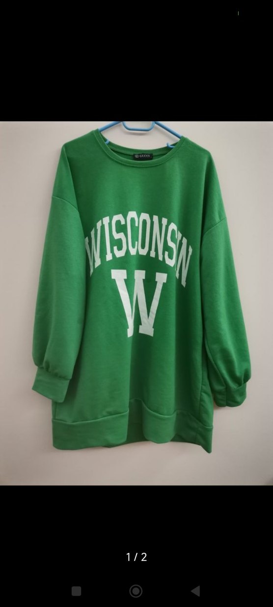 Yeşil Uzun Kollu Pamuklu Erkek Tişört - Görsel 2