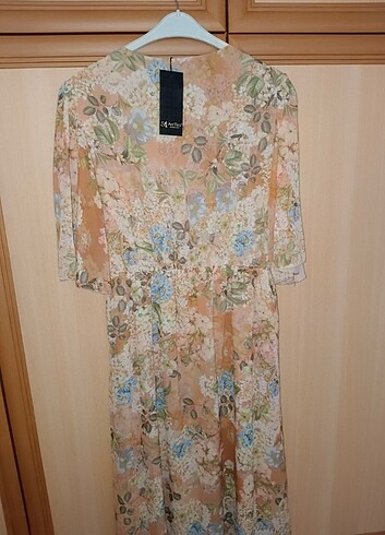 Batik şifon uzun elbise 
