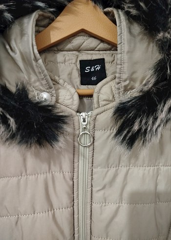 Uzun Bej Kadın Kışlık mont - Görsel 2