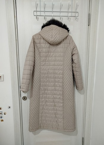 Uzun Bej Kadın Kışlık mont - Görsel 3