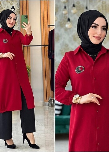 Arma detaylı tunik 