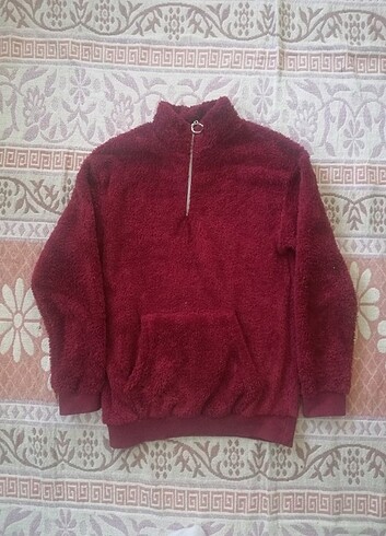 PELUŞ BORDO KAZAK