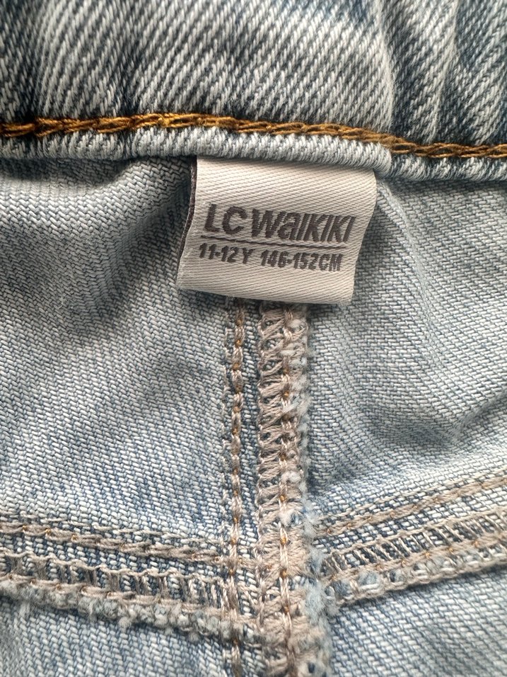 Gri Bol Kesim Midi Denim  Kot - Görsel 2