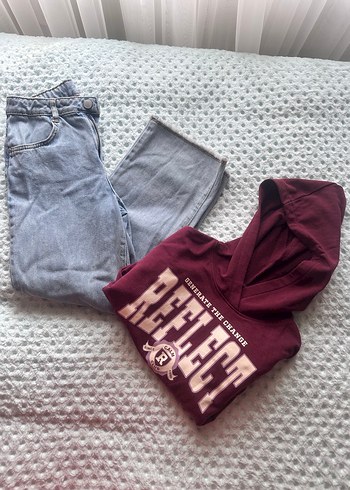 Bordo Kapüşonlu Sweatshirt - Görsel 3