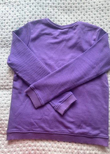 Mor Baskılı Kız Sweatshirt - Görsel 4