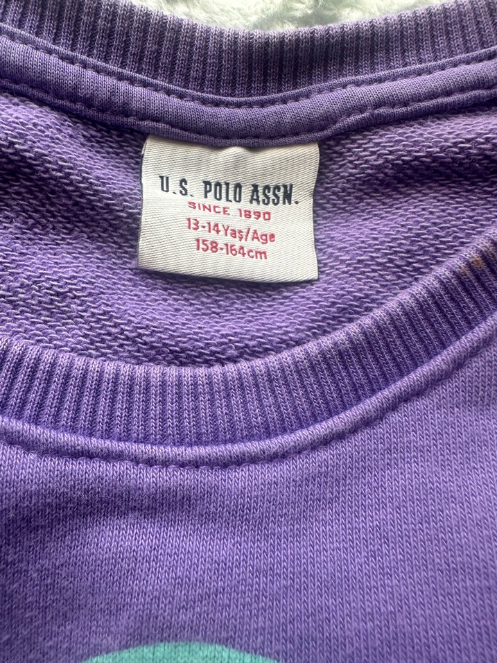 Mor Baskılı Kız Sweatshirt - Görsel 2