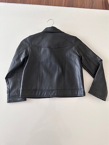 Koton siyah deri ceket - Görsel 6