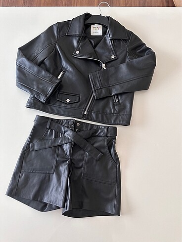 Koton siyah deri ceket - Görsel 8