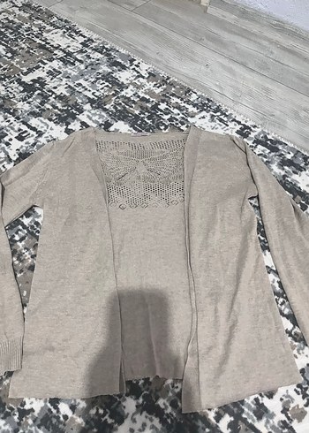 Bohem Gri Örgü Kadın Hırka - Görsel 2