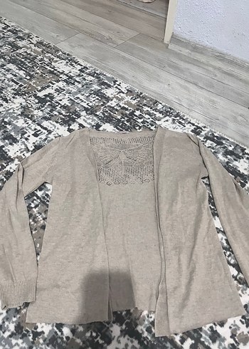 Bohem Gri Örgü Kadın Hırka - Görsel 3