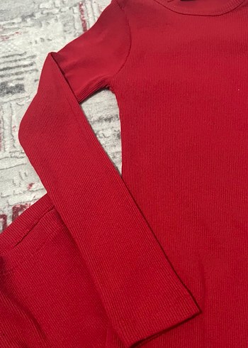 Kırmızı Uzun Kollu Kadın Elbise - Görsel 3