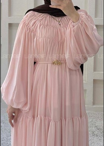 Trendyol & Milla Pudra Pembe Sifon Uzun Elbise Rahat Ve Sik