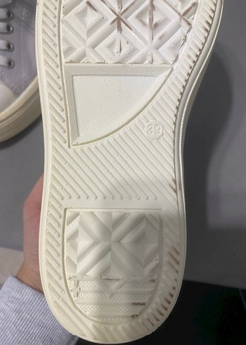 Beyaz Gri Kadın Dolgu Topuk Spor Ayakkabı - Görsel 5