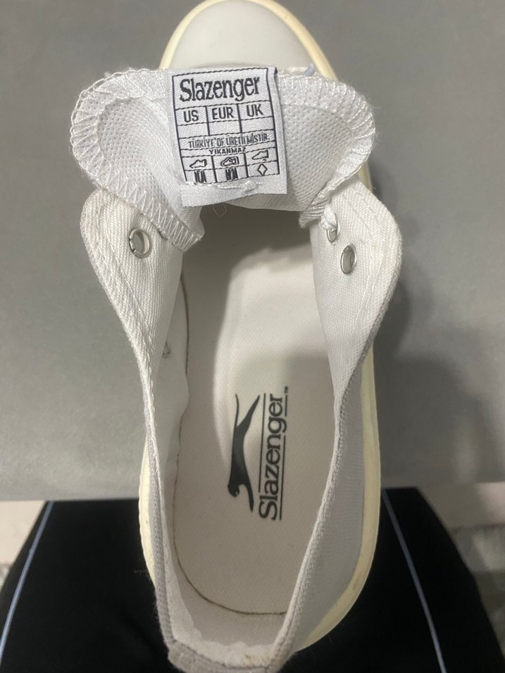 Beyaz Gri Kadın Dolgu Topuk Spor Ayakkabı - Görsel 4