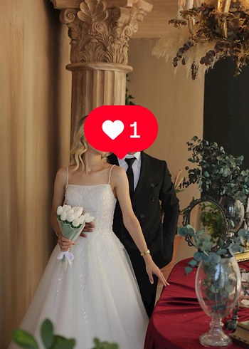 Modern Klasik Beyaz Midi A Kesim Gelinlik - Görsel 2