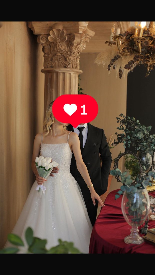 Modern Klasik Beyaz Midi A Kesim Gelinlik - Görsel 2