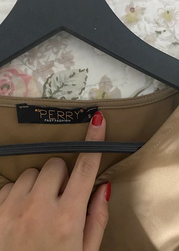 Bej Midi Düğmeli Hamile Tuniği - Görsel 3