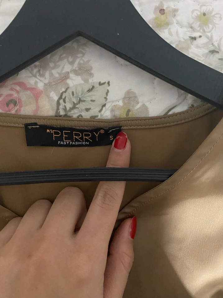 Bej Midi Düğmeli Hamile Tuniği - Görsel 3