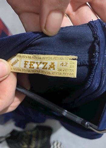 Lacivert Piliseli Uzun Keten Elbise - Görsel 3