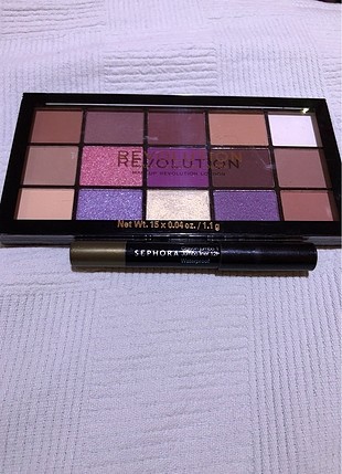 Sephora Revolution Re-Loaded Palet ve Sephora göz kalemi/far
