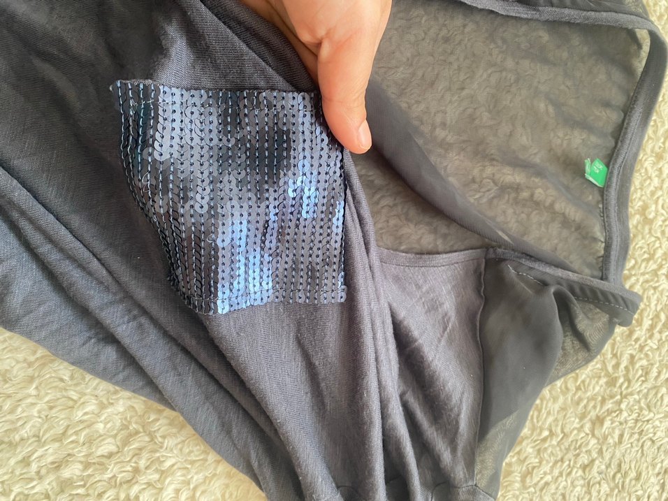 Gri Uzun Kollu bluz - Görsel 4