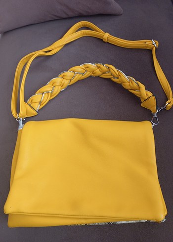 Sarı Zincir Detaylı Kadın Çanta - Görsel 7