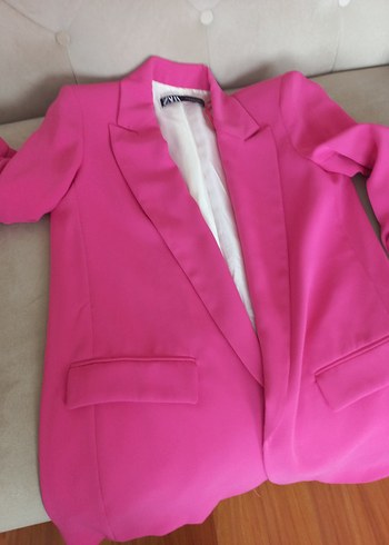 Pembe Düğmeli Kadın Blazer Ceket - Görsel 8