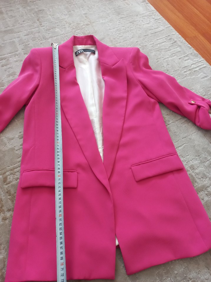 Pembe Düğmeli Kadın Blazer Ceket - Görsel 2