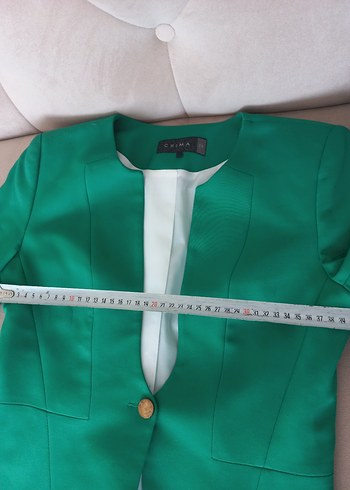 Düğmeli Yeşil Kadın Blazer Ceket - Görsel 5