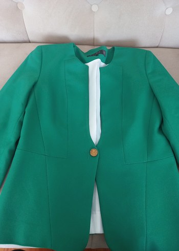 Düğmeli Yeşil Kadın Blazer Ceket - Görsel 6